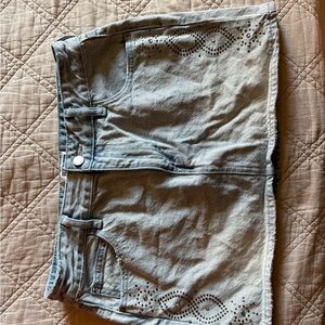 PacSun Light Blue Embellished Denim Mini Skirt